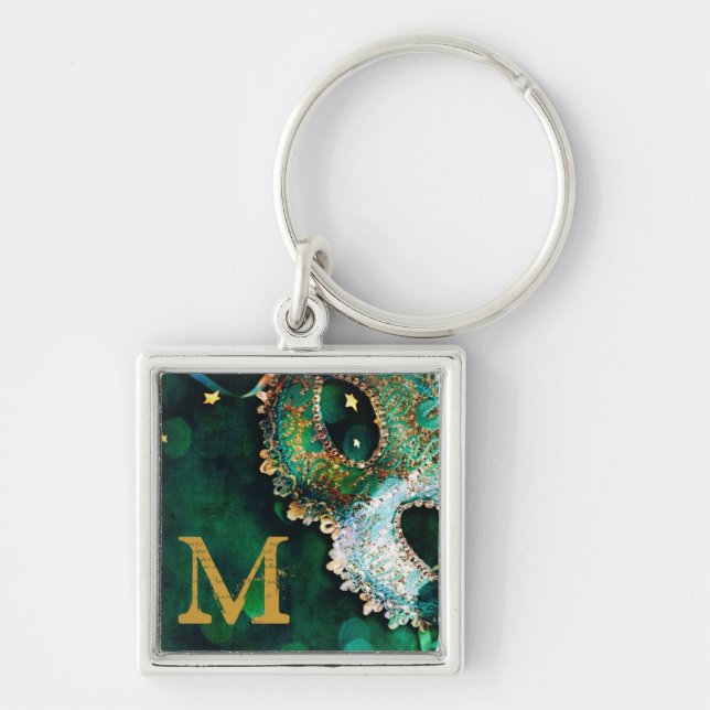 Masquerade Mask Costume Halloween Mardi Key Chain (Front)