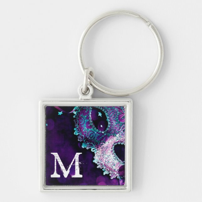 Masquerade Mask Costume Halloween Mardi Key Chain (Front)