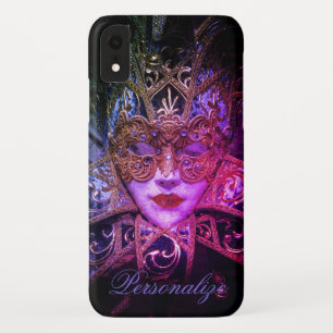 Masquerade mask elegant gothic black pink purple  iPhone XR case