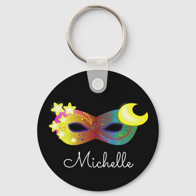 Masquerade Mask Personalised  Key Ring (Front)