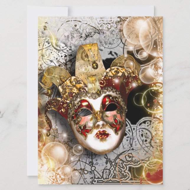 Masquerade mask venetian mardi gras party invitation (Front)
