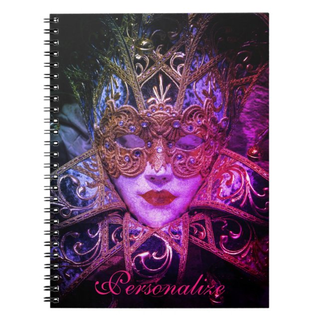 Masquerade mask Victorian elegant black pink Notebook (Front)
