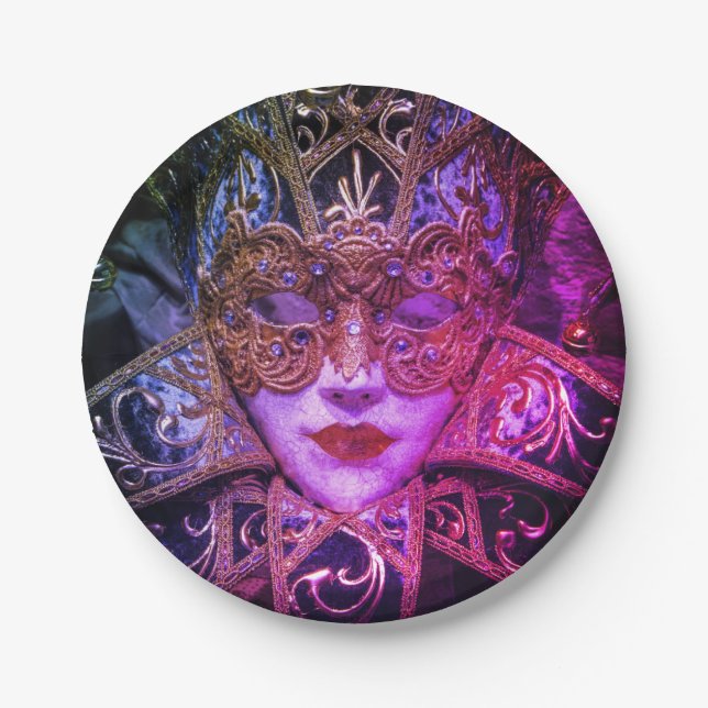 Masquerade mask Victorian elegant gothic Paper Plate (Front)