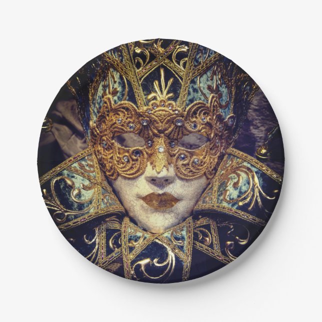 Masquerade mask Victorian elegant gothic Paper Plate (Front)