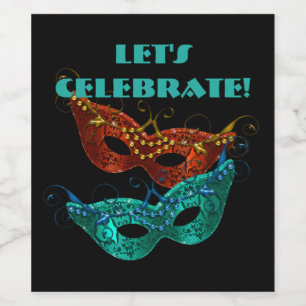 Masquerade Masks, Let's Celebrate! Wine Label