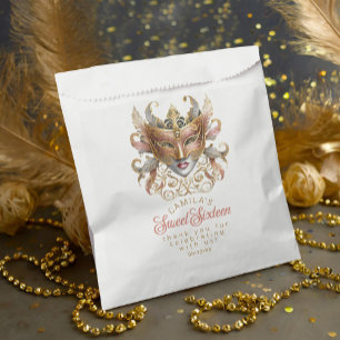 Masquerade Motif Sweet 16 Rose Gold ID1032 Favour Bags
