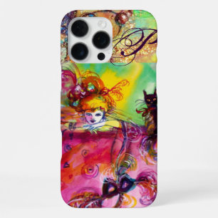 MASQUERADE NIGHT / LADY WITH BLACK CAT MONOGRAM iPhone 16 PRO MAX CASE