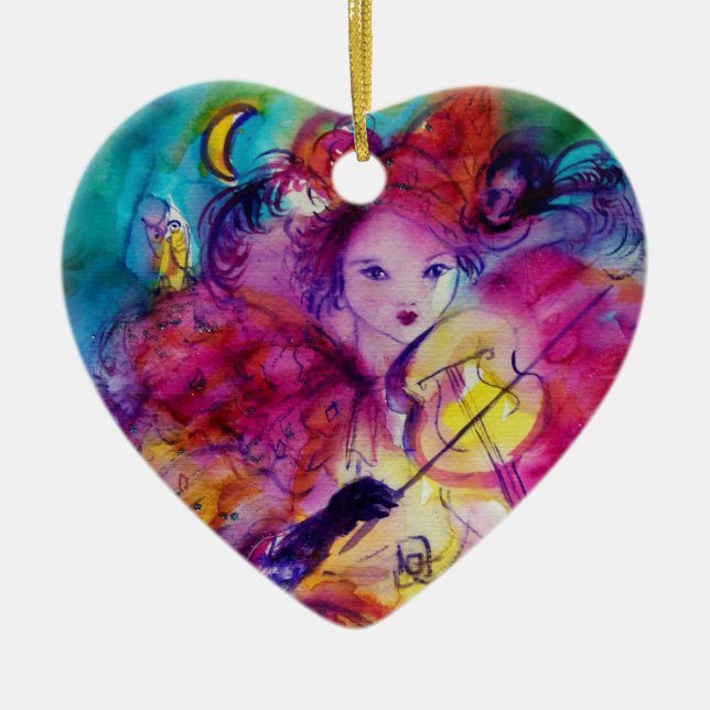 MASQUERADE NIGHT / MUSICAL CLOWN CERAMIC TREE DECORATION (Front)