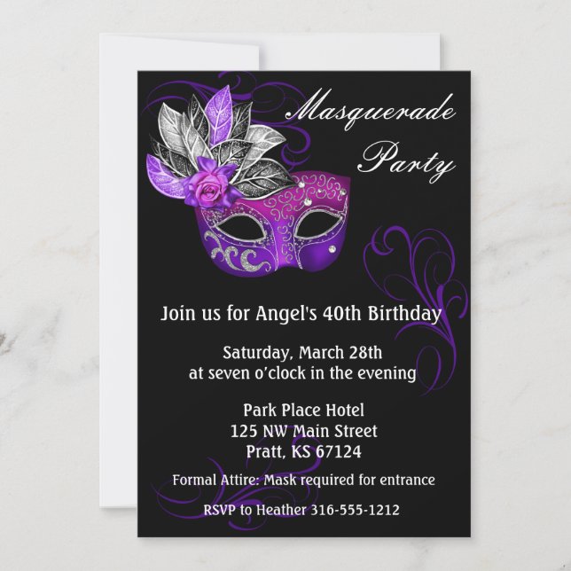 Masquerade Party Invitation (Front)