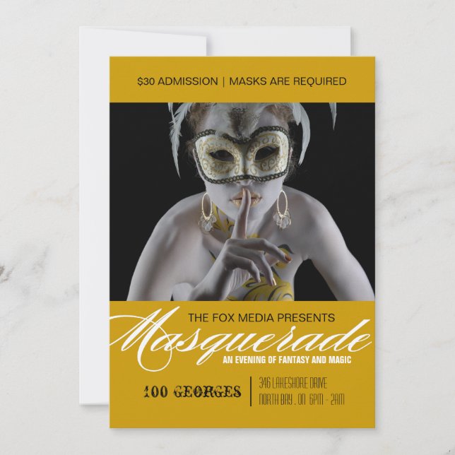 Masquerade Party Invitation (Front)