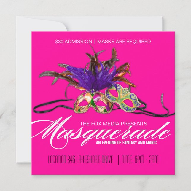 Masquerade Party Invitation (Front)