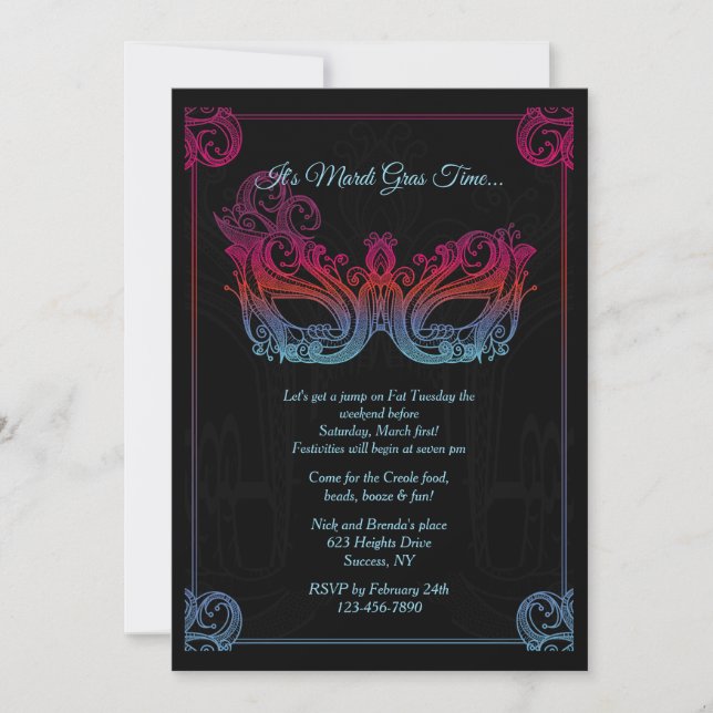 Masquerade Party Invitation (Front)
