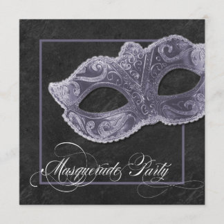 Masquerade Party Invitation - Slate Grey