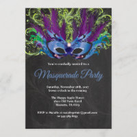 Masquerade Party Magical Night Blue Purple Green