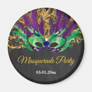 Masquerade Party Magical Night Green Purple Gold Magnet