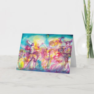 MASQUERADE PARTY,Mardi Gras Masks,Dance,Music Card