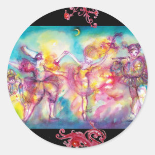 MASQUERADE PARTY,Mardi Gras Masks,Dance,Music Classic Round Sticker