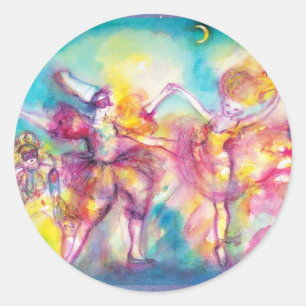 MASQUERADE PARTY,Mardi Gras Masks,Dance,Music Classic Round Sticker