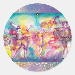 MASQUERADE PARTY,Mardi Gras Masks,Dance,Music Classic Round Sticker