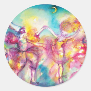 MASQUERADE PARTY,Mardi Gras Masks,Dance,Music Classic Round Sticker