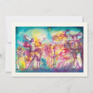 MASQUERADE PARTY,Mardi Gras Masks,Dance,Music Invitation