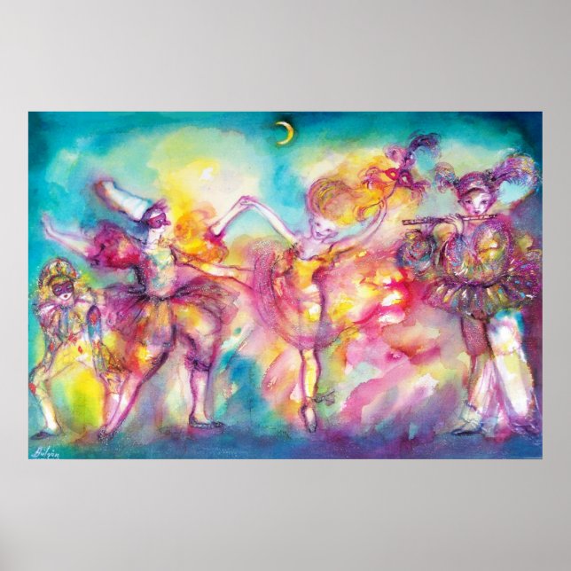 MASQUERADE PARTY,Mardi Gras Masks,Dance,Music Poster (Front)