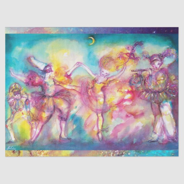 MASQUERADE PARTY,Mardi Gras Masks,Dance,Music Tissue Paper (Front)