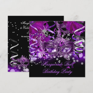 Masquerade Party Mask Spider Purple Gothic Invitation