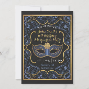Masquerade Party masked ball birthday luxurious Invitation
