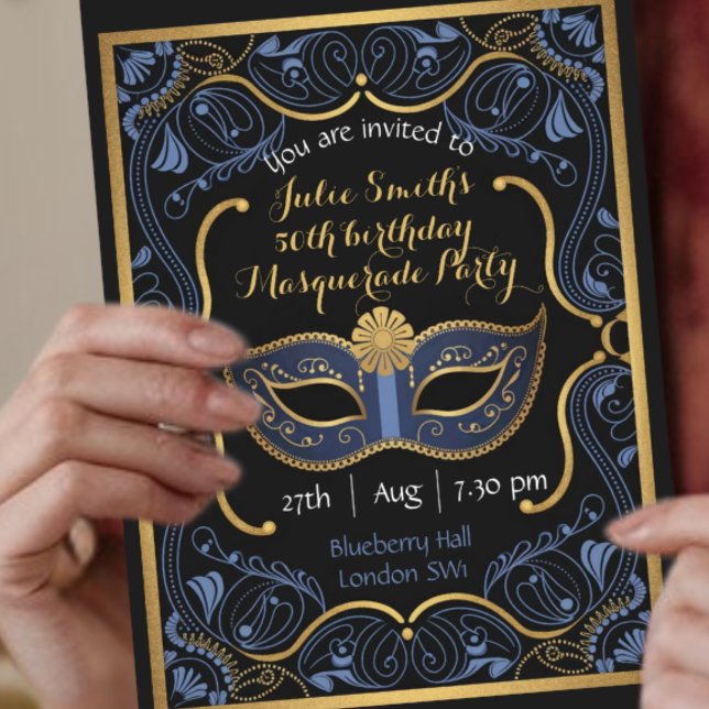 Masquerade Party masked ball birthday luxurious Invitation (Creator Uploaded)
