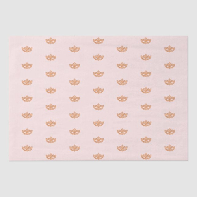 Masquerade party rose gold mask tissue paper (Front)