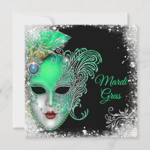 Masquerade Party, Sweet Sixteen Glitter Invitation