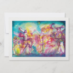 MASQUERADE PARTY, white ice metallic Invitation