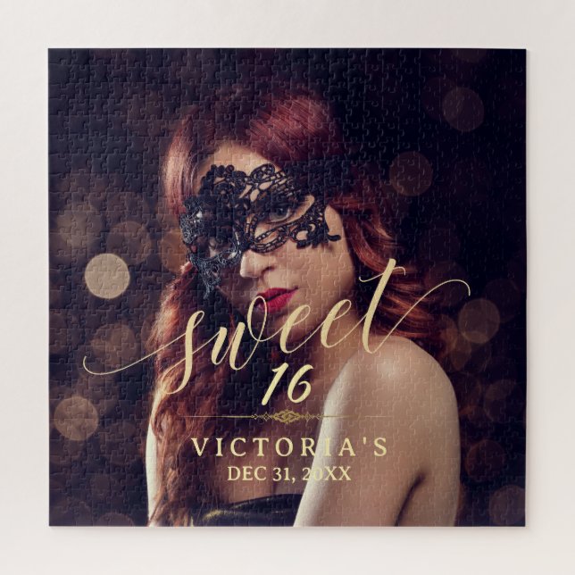Masquerade Photo Sweet 16 Birthday Jigsaw Puzzle (Vertical)