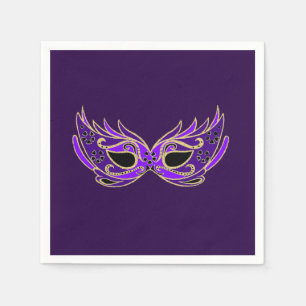 Masquerade purple mask party or masked ball napkin