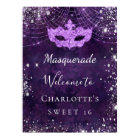Masquerade purple silver glitter dust Sweet 16