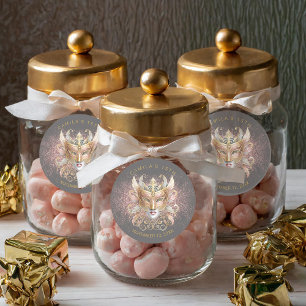 Masquerade Quinceanera Rose Gold V2 ID1031 Classic Round Sticker