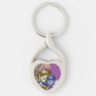 Masquerade quinceanera Venetian masks (heart) Key Ring