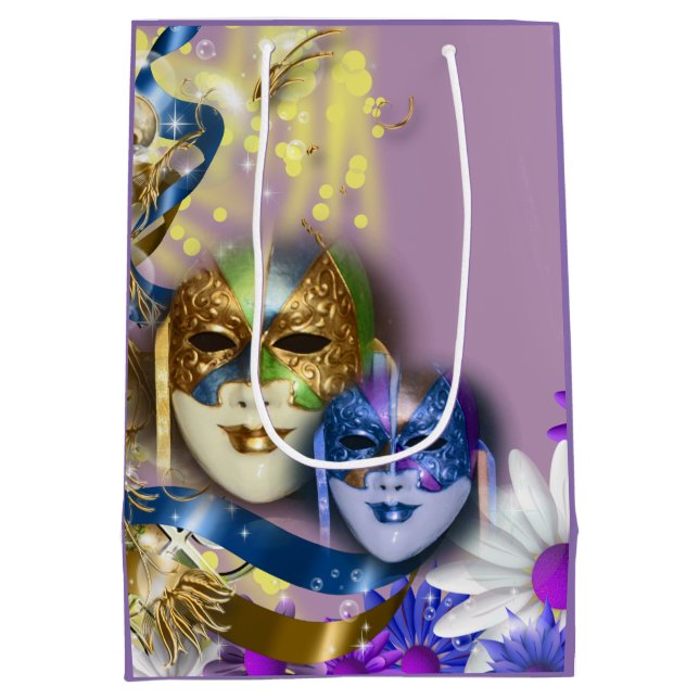 Masquerade quinceanera Venetian masks Medium Gift Bag (Back)
