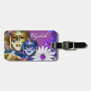 Masquerade quinceanera Venetian masks PERSONALIZE Luggage Tag