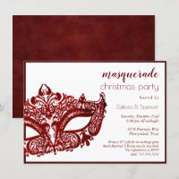 Masquerade Red Mask | Mardi Gras Christmas Party