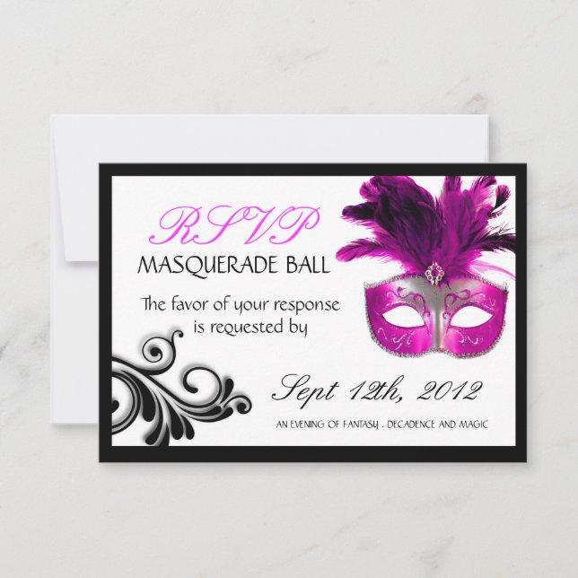 Masquerade Reply Cards 3.5" X 5" (Front)