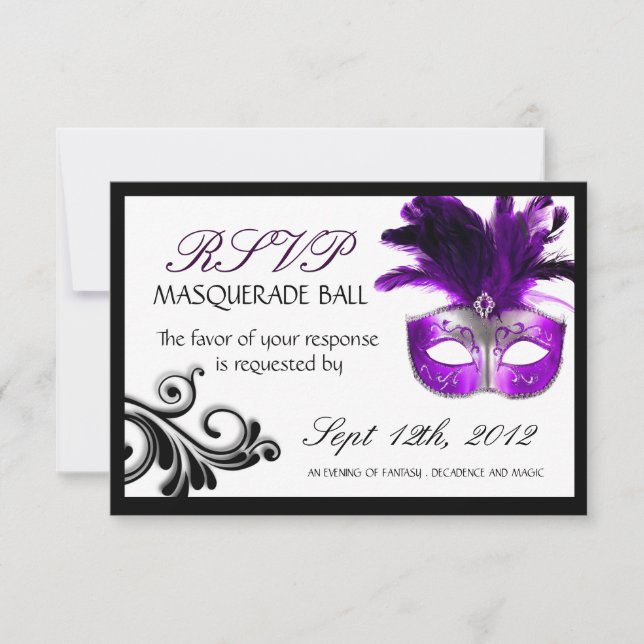 Masquerade Reply Cards 3.5" X 5" (Front)