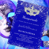 Masquerade royal blue silver Quinceanera party