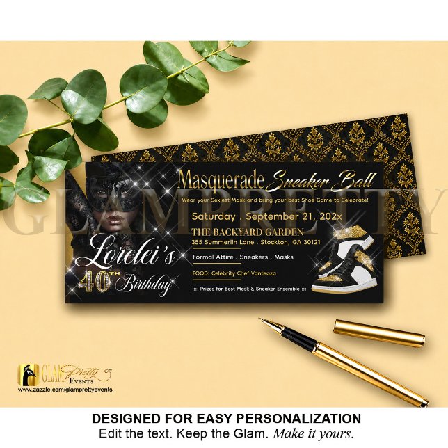 Masquerade Sneaker Ball black & gold Birthday (Creator Uploaded)