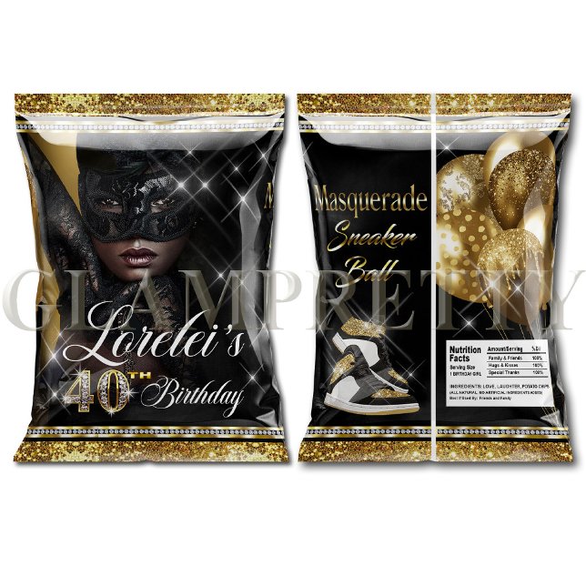 Masquerade Sneaker Ball Chip Bag black & gold Flyer (Creator Uploaded)