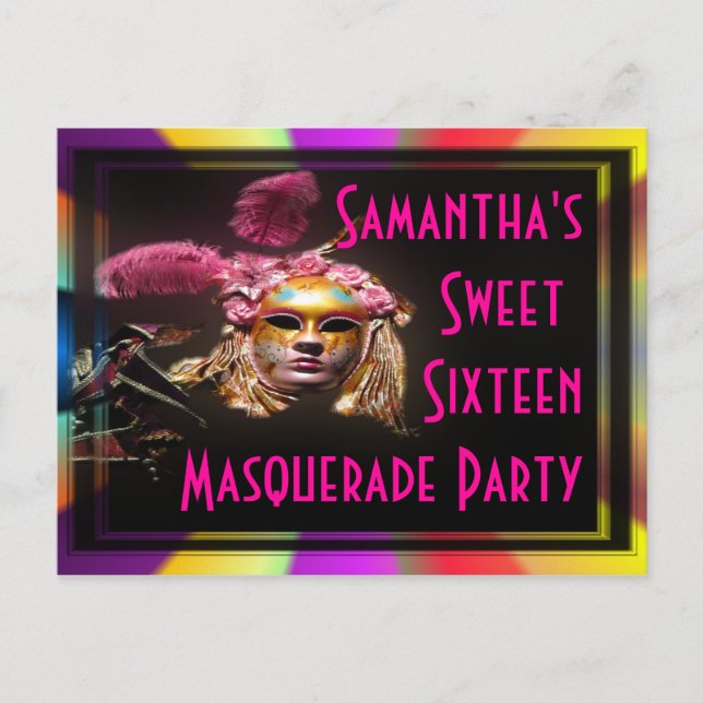 Masquerade sweet sixteen invitation (Front)
