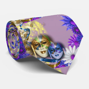 Masquerade Venetian masks mens mardi gras Tie