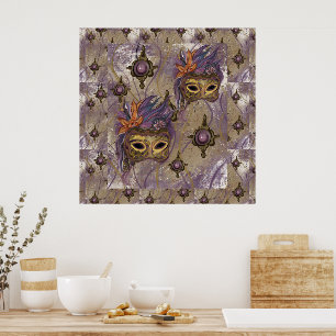 MASQUERADE VENICE ART POSTER
