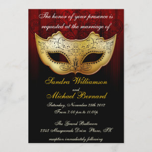 Masquerade Wedding Celebration Fancy Invitation